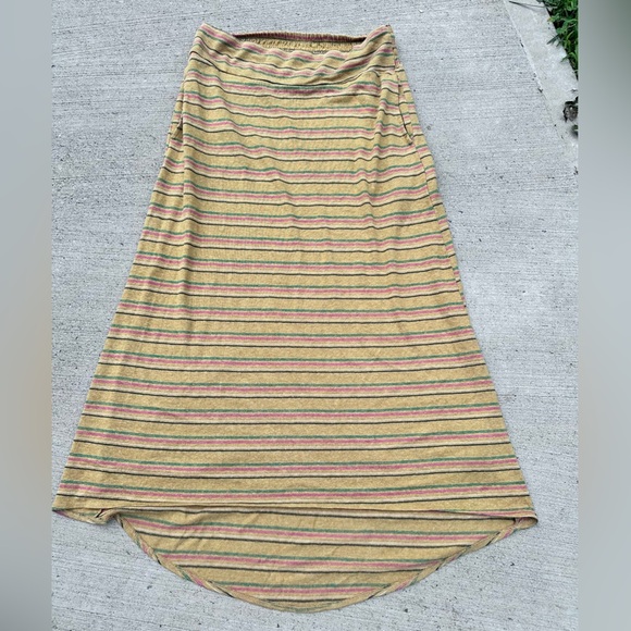 Prana Dresses & Skirts - Prana Cream Maxi A-Line Skirt with High-Low Hem